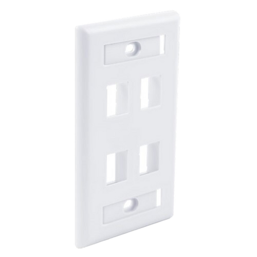 Wavenet FPW4PWH-S Faceplate 4 Keystone (EA) - White