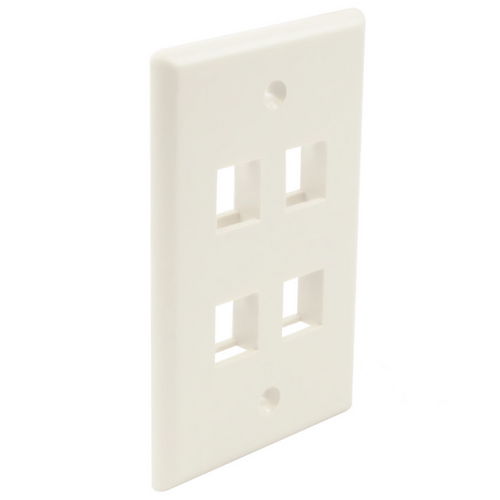 Wavenet FP04PLA-25PK Faceplate 4 Keystone (25 Pack) - L. Almond