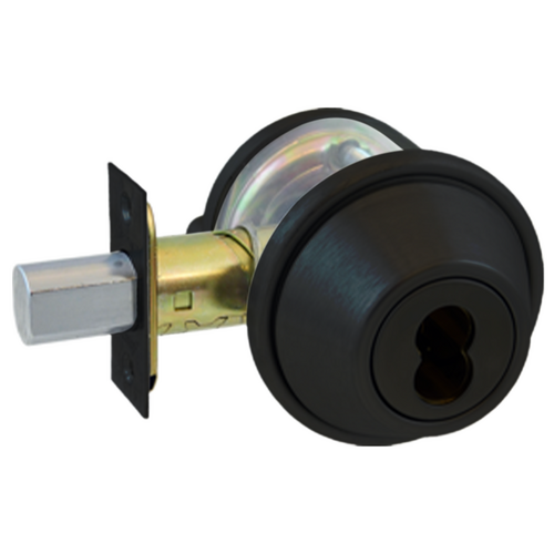 Arrow Lock DBX61-693-IC Single Cylinder Deadbolt, Adjustable Backset, SFIC Prep, Grade 2, Black Suede