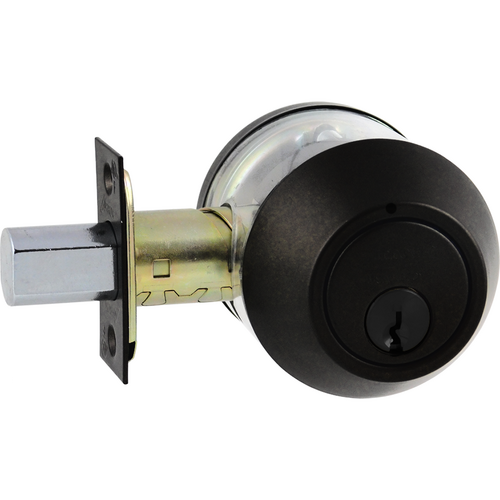 Arrow Lock DBX61-693-CS-KA4 Schlage Grade 2 Single Cylinder Deadbolt, Adjustable Backset, Black Suede