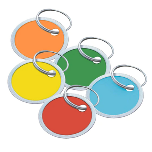 Luckyline 28529 1-1/4in Color Paper Tag with Ring, Assorted Colors 25/Pack