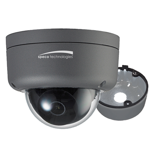 Speco O2ID9 Intensifier Dome IP Camera, 2MP, 1080p, 2.8mm Lens, PoE, IP66, Dark Gray