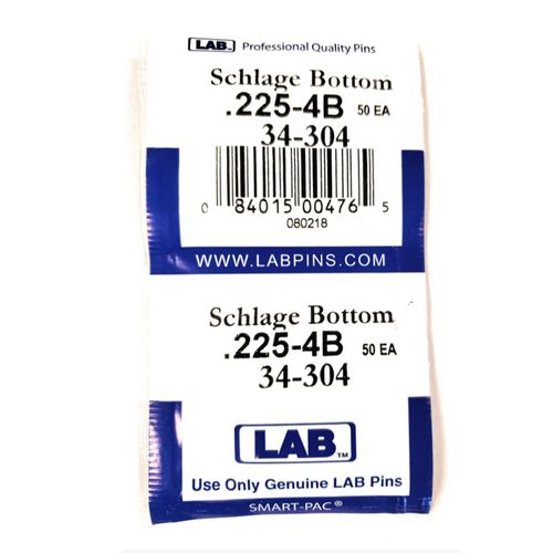 LAB SCH34-304 KIT - 4 Schlage Bottom Pin .225, Polybag 100 Pins