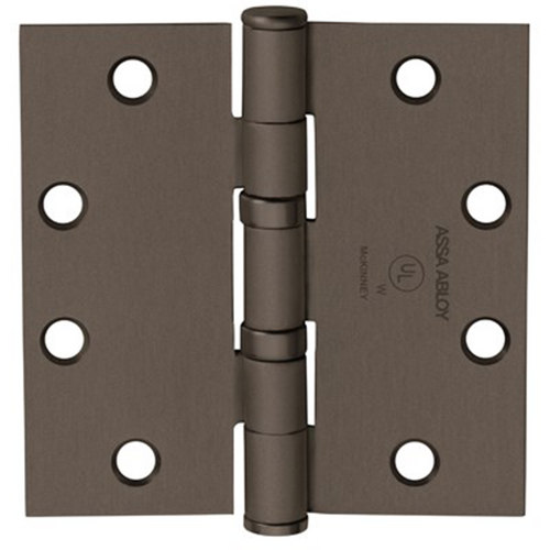 McKinney TA2314 4.5 X 4.5 US10B NRP 5-Knuckle Hinge, 4.5in x 4.5in, Non-Removable Pin, Dark Bronze, Oil Bearing