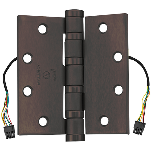 McKinney T4A3386 4.5 X 4.5 US10B QC8 QC Electrified 8 Wire Hinge, 5-Knuckle, 4.5in x 4.5in, Dark Bronze