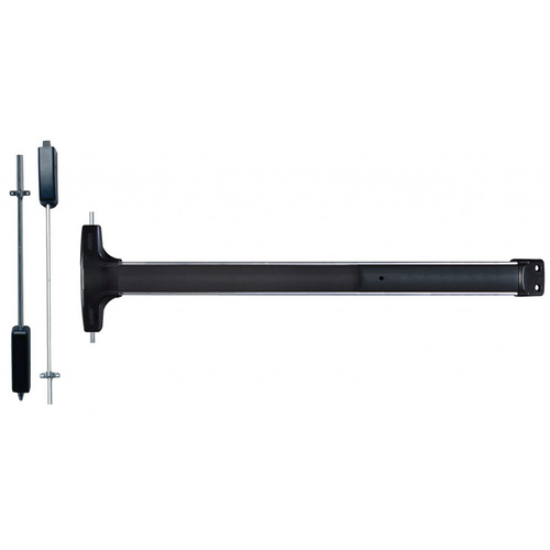 Detex V50NS-628-48X84 Value Series SVR Surface Vertical Rods Exit Device, 48in x 84in, Grade 1, Satin Aluminum