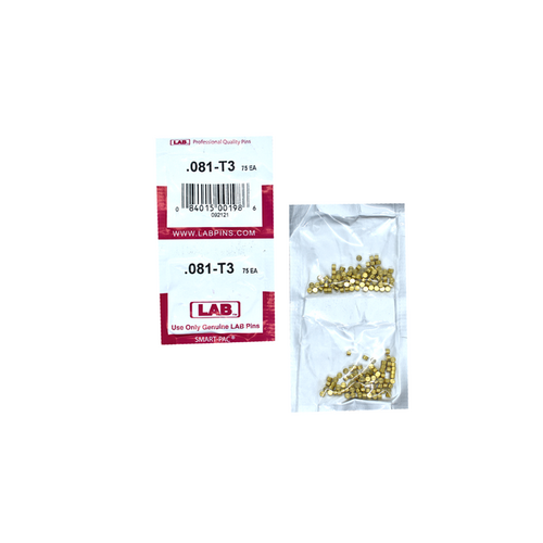 LAB 081T .081 Top Pin, Color-Coded Brass Alloy, .115