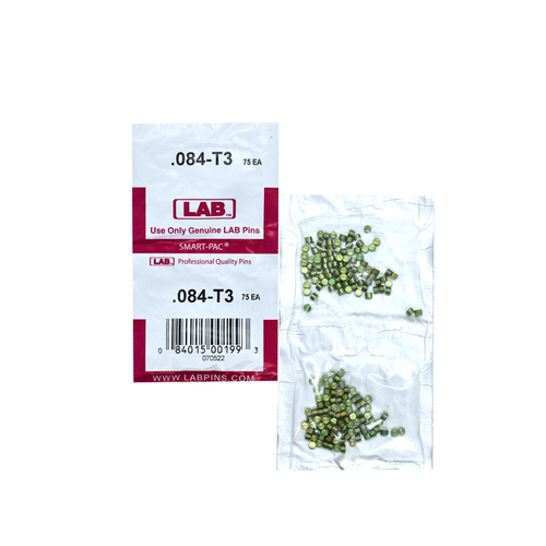 LAB 084T .084 Color-Coded Brass Top Pin, .115 Diameter, Smart Pack 150 Pins