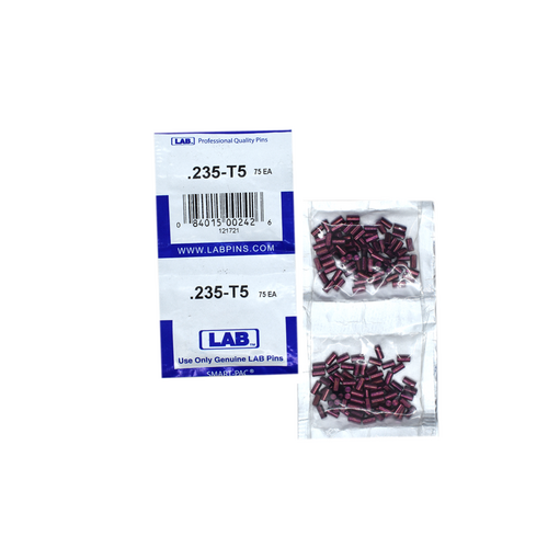 LAB 5235T-SP .235 Color-Coded Brass Top Pin, .115 Dia, Crown .005, Smart Pack 150 Pins