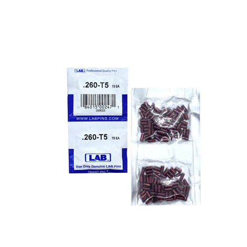 LAB 5260T-SP .260 Color-Coded Top Pin, Brass Alloy, .115 Dia, Crown .005, Smart Pack 150 Pins