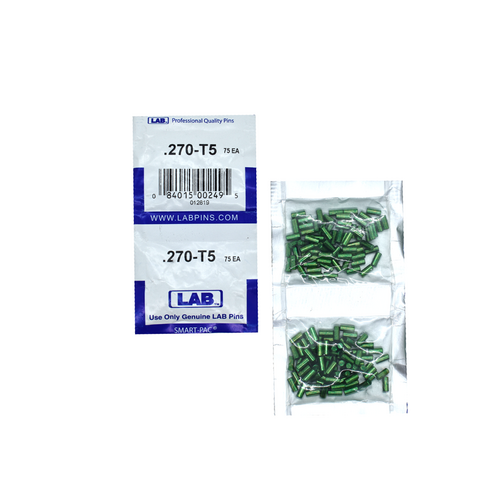 LAB 5270T-SP .270 Top Pin, Color-Coded Brass Alloy, .115 Dia, Crown .005, Smart Pack 150 Pins