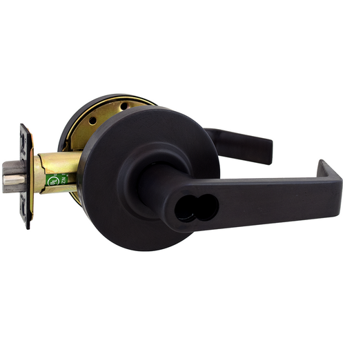 Arrow Lock RLX12SR-BSP-IC-2 3/4 BS Sierra Rigid Lever, SFIC Less Core, 2-3/4in Backset, Grade 2, Black Suede