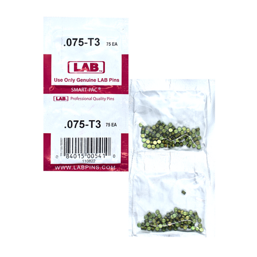 LAB 075T .075 Top Pin, Color-Coded Brass Alloy, .115 Dia, Crown Universal, Smart Pack 150