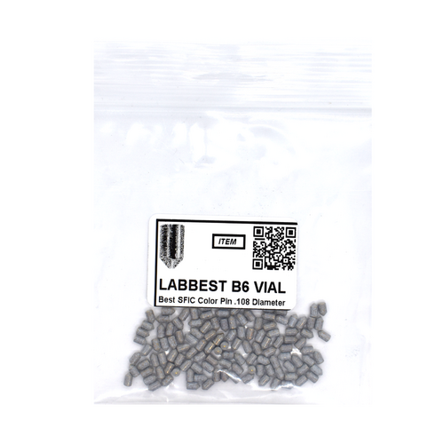 LAB BEST B6 VIAL 6B Universal SFIC Bottom Pins, Size .185, Nickel Silver, 100 Pins Vial