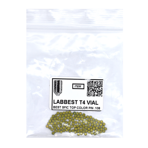 LAB BEST T4 VIAL 4T Universal SFIC Top Pins, .050 Size, Color-Coded Brass, 100 Pins Vial