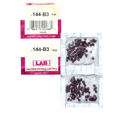 LAB 144B .144 Brass Bottom Pin, Color-Coded, .115 Dia, Crown .003, Smart Pack 150 Pins
