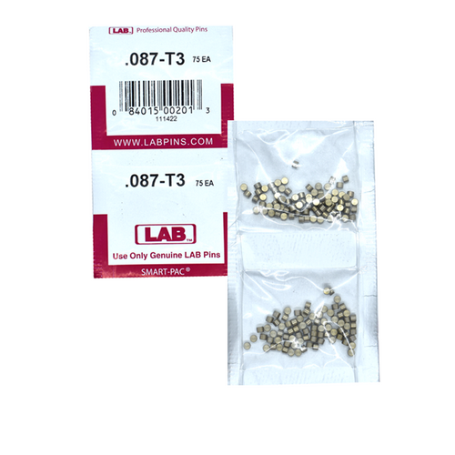 LAB 087T .087 Color-Coded Brass Top Pin, .115 Diameter, Smart Pack 150 Pins