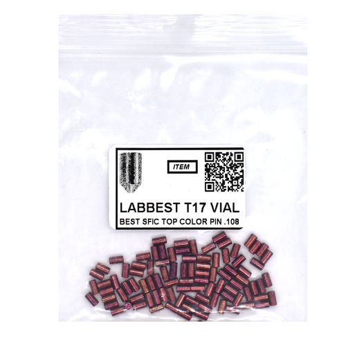 LAB BEST T17 VIAL 17T Universal SFIC Top Pins .212, .108 Brass, Color-Coded, 100 Pins Vial