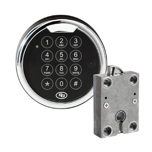 Sargent & Greenleaf 1004-102 Atlas 2 User Electronic Safe Lock, UL Type 1, Swing Bolt, Chrome Keypad