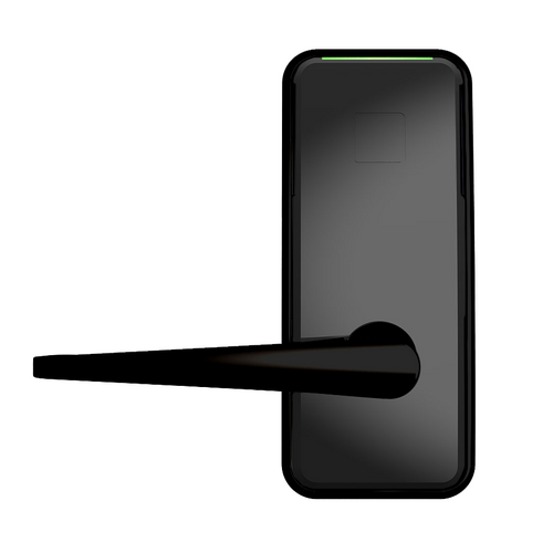 Dormakaba MN002-ETKB-TKB-1100L Saffire LX-I RFID Lockset, 3-Hour Fire Rated, Troy Lever, Black Finish