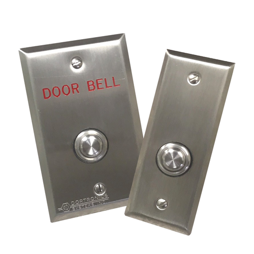 Dortronics WR5276-HD22 5/8in Round Stainless Entry Button, Weather Resistant, Momentary, Single Gang