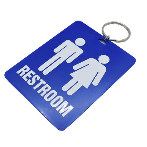 Luckyline 53200 Men's/Women's Room Tag w/Ring Individual, Blue