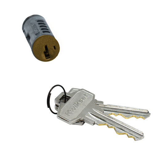 Kwikset 85172-002 (GOLD) SC1 SmartKey Cylinder for Knob/Lever, Half Round Chassis, Bright Brass