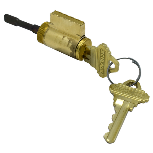 Schlage 23-195-C-606 KD Key-in-Lever Cylinder, 6-Pin C Keyway KD, ALX 70 Function, 606/US4 Brushed Brass