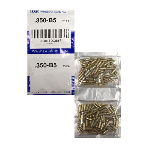 LAB 5350B-SP .350 Brass Bottom Pin, Color-Coded, .115 Dia, Crown .005, Smart Pack 150 Pins
