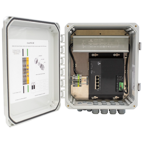 EtherWAN EASYPOE4B-PMT 4-Port 10/100/1000BASE-T PoE + 1-Port 10/100/1000BASE-T RJ45 w/ Pole Mount Kit