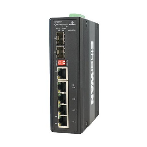 EtherWAN EX42395BT Hardened 4-Port Gigabit PoE Switch with 2-Port SFP/RJ45 Combo