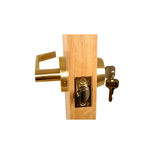 Marks Hardware 145KL/3 Marks C Keyway Single Cylinder Gate Lock, 6 Pin, 2-3/4in Backset, Bright Brass