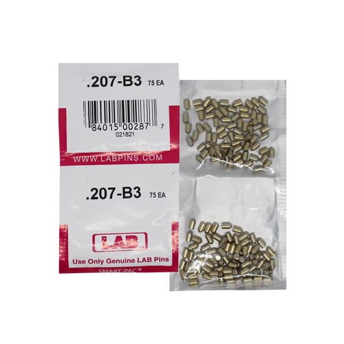 LAB 207B .207 Brass Bottom Pin, Color-Coded, .115 Dia, Crown .003, Smart Pack 150 Pins