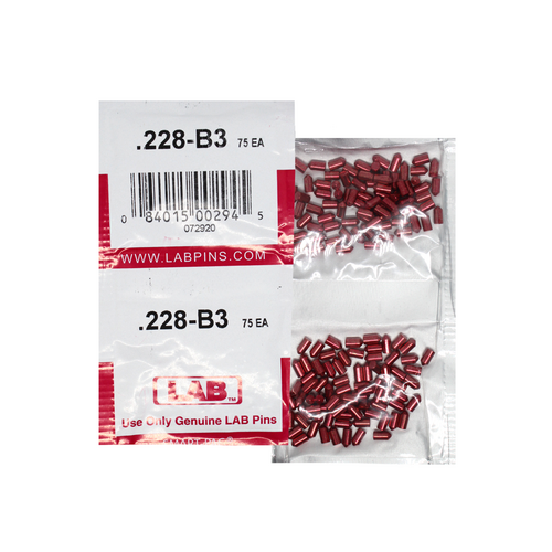 LAB 228B .228 Brass Bottom Pin, Color-Coded, .115 Dia, Crown .003, Smart Pack 150 Pins