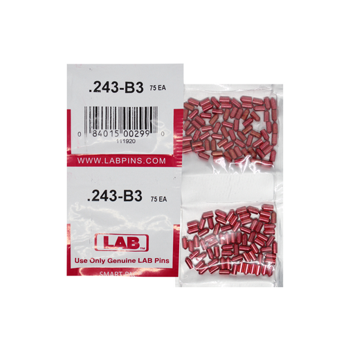 LAB 243B .243 Color-Coded Brass Alloy Bottom Pin, .115 Dia, Crown .003, Smart Pack 150