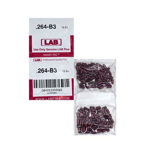 LAB 264B .264 Color-Coded Brass Alloy Bottom Pin, .115 Dia, Crown .003, Smart Pack 150