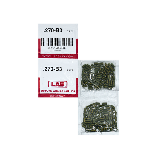 LAB 270B .270 Color-Coded Brass Alloy Bottom Pin, .115 Dia, Crown .003/.005, Smart Pack 150