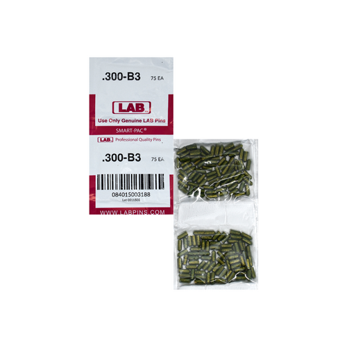 LAB 300B .300 Color-Coded Brass Bottom Pin, .115 Diameter, Universal Smart Pack 150 Pins