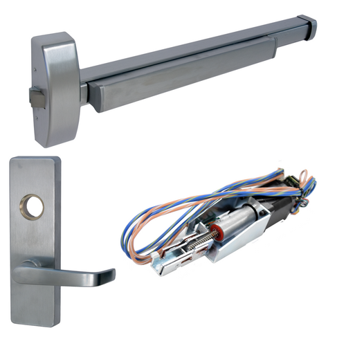 PHI MLR-2108-V4908A-LHR-630-36 KIT - Electric Rim Exit Device, Motorized Latch, Vandal Resistant, Left Hand