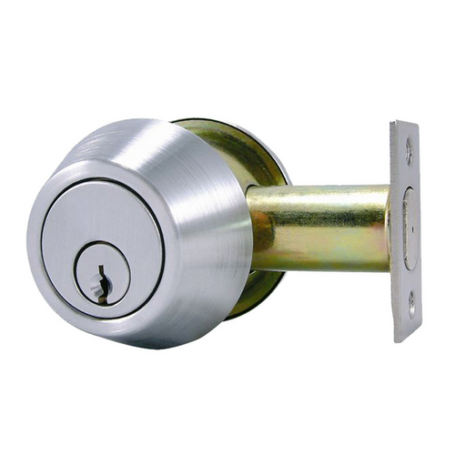 Design Hardware D2-S-26D D2 Series Single Cylinder Deadbolt G2, 626 Satin Chrome with Thumbturn