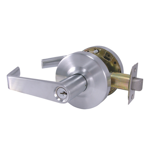 Design Hardware J-86-F-26D J Series Storeroom Cylindrical Lock, Flat Lever, Satin Chrome 626/US26D