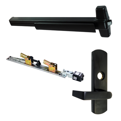 Von Duprin QELA-99L-711-48-LHR 06 QEL Rim Exit Device, 996L-06 Lever Trim, LHR, 48in, Grade 1, Flat Black