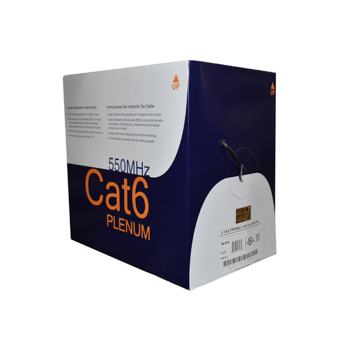 Remee CAT6-550-PLEN-1000-BLACK Cat6 550MHz 4 Twisted Pairs 23 AWG Unshielded Plenum Jacket 1000ft Box