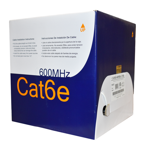 Remee CAT6E-600-RISER-1000-SPLINE-WHITE Cat6e 600MHz 4 Twisted Pairs 23 AWG Unshielded Riser Jacket White 1000ft Box