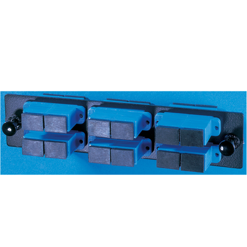 Ortronics OFP-SCD12AC Q-Series 12-Fiber SC-Duplex Single-Mode Adapter Panel with Ceramic Sleeves, Aqua