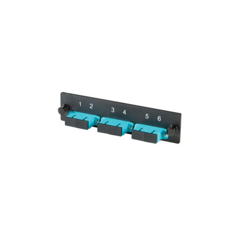 Ortronics OFP-SCD06LC Q-Series 6-Fiber SC-Duplex Multi-Mode Adapter Panel with Ceramic Sleeves, Aqua