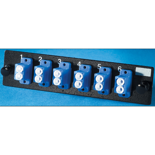 Ortronics OFP-LCD12AC Q-Series 12-Fiber LC-Duplex Single-Mode Adapter Panel with Ceramic Sleeves, Aqua