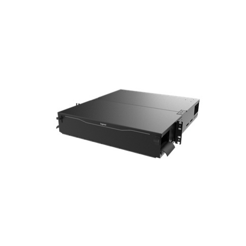 Ortronics EQ02U-CHC Q-Series 6 Panel Rack Mount Fiber Enclosure, 2U, Black, Accepts Cassettes
