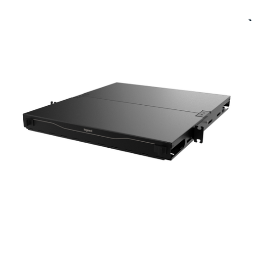 Ortronics EQ01U-CHC Q-Series 3 Panel Rackmount Fiber Enclosure, 1U, Black, Accepts Cassettes