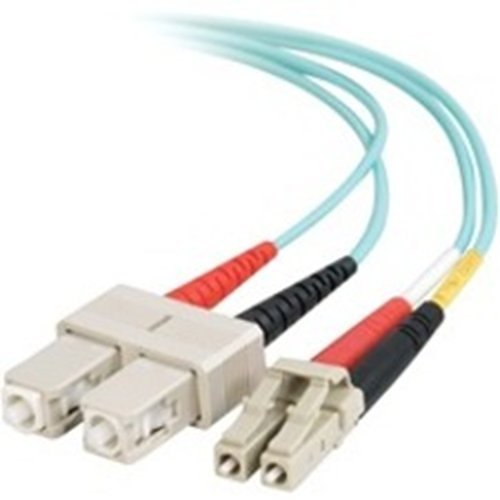 Ortronics 852-L42-003 1m LC to SC OM3 10GB Duplex Fiber Optic Cable, 50m, PVC, Aqua